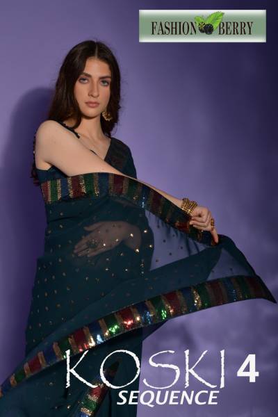 KOSKI 4 SEQUENCE BY FASHION BERRY GEORGETTE SAREE MANUFACTURER IN INDIA